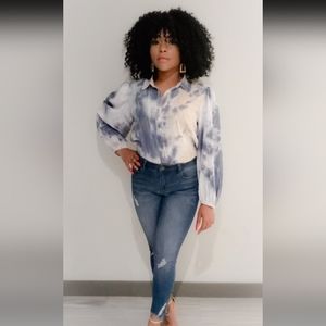 Tie dye button up shirt